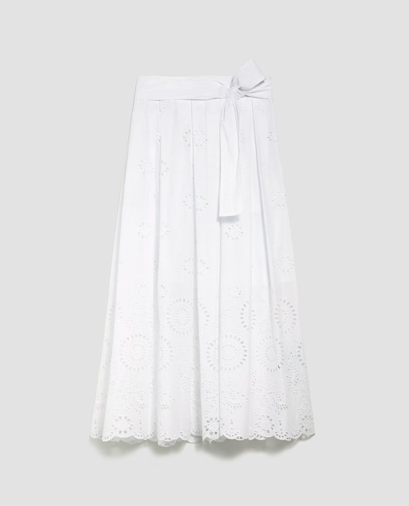 MAX&Co. - Chân váy midi phối thắt lưng St Gallen Embroidered Cotton
