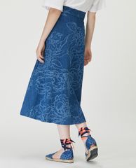 MAX&Co. - Chân váy midi xếp li Denim Jacquard