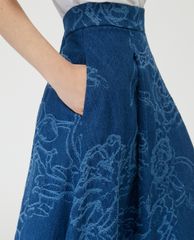 MAX&Co. - Chân váy midi xếp li Denim Jacquard