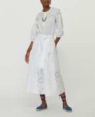 MAX&Co. - Áo kiểu nữ cổ V tay lỡ St Gallen Embroidered Cotton