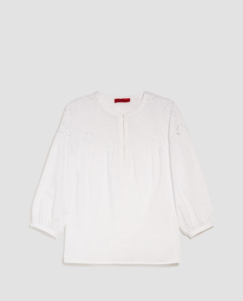 MAX&Co. - Áo kiểu nữ cổ V tay lỡ St Gallen Embroidered Cotton