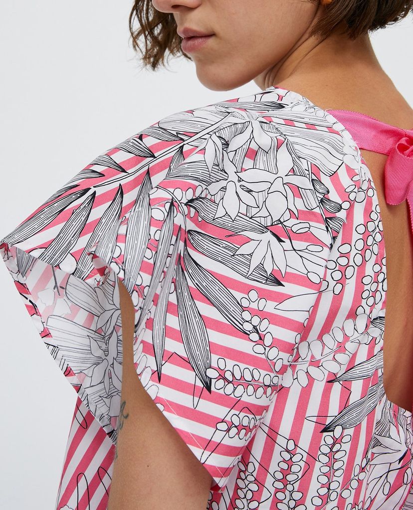 MAX&Co. - Áo kiểu nữ cổ tròn ngắn tay Poplin With Bow Back