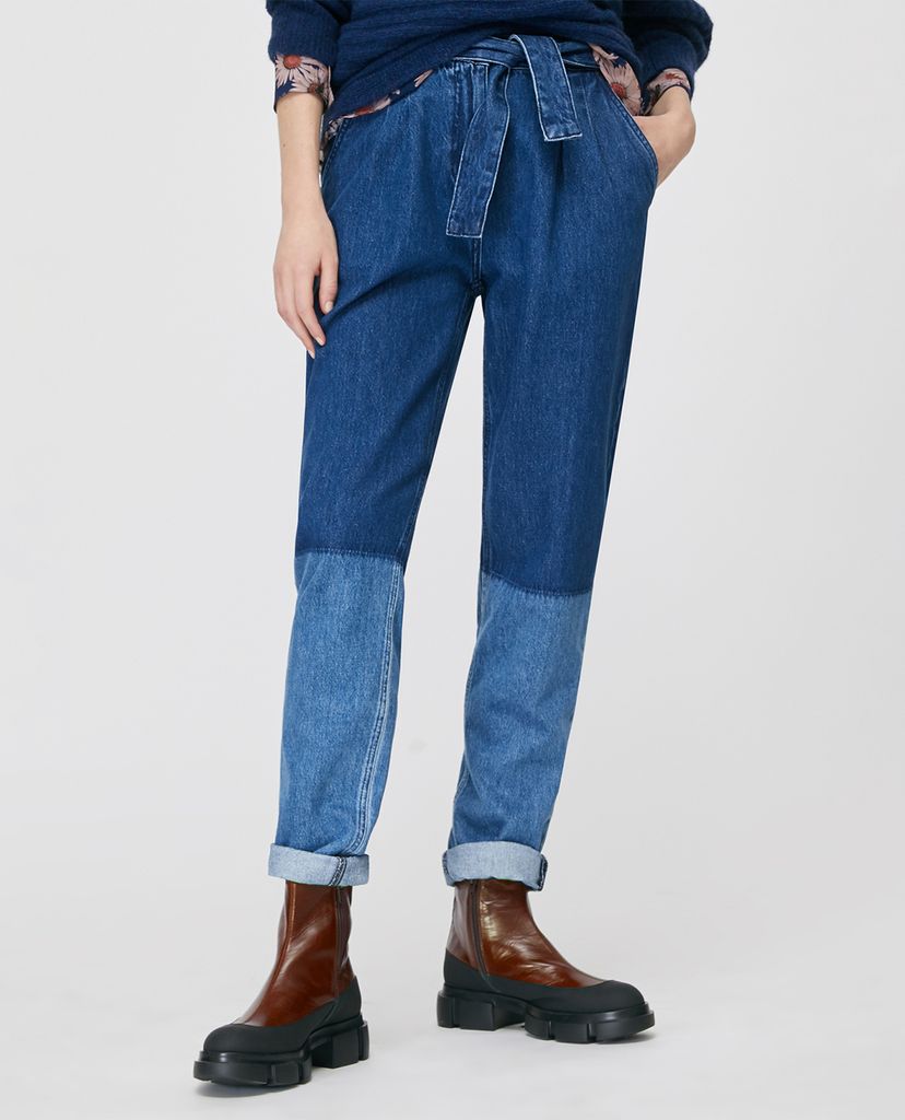 MAX&Co. - Quần jeans nữ phom suông Two Tone Carrot FIt