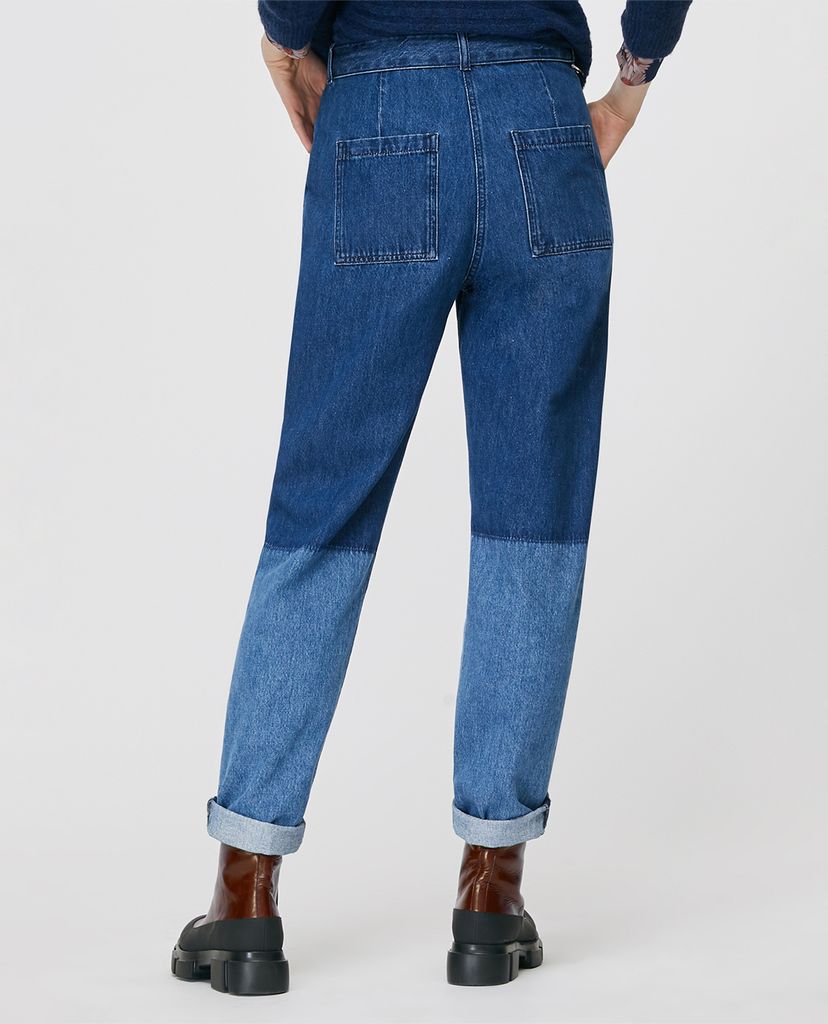 MAX&Co. - Quần jeans nữ phom suông Two Tone Carrot FIt