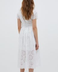 MAX&Co. - Đầm midi cổ V tay ngắn St Gallen Embroidered Cotton