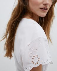MAX&Co. - Đầm midi cổ V tay ngắn St Gallen Embroidered Cotton