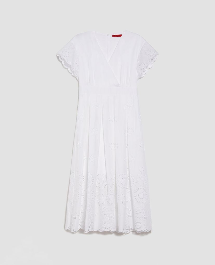 MAX&Co. - Đầm midi cổ V tay ngắn St Gallen Embroidered Cotton