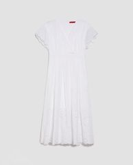 MAX&Co. - Đầm midi cổ V tay ngắn St Gallen Embroidered Cotton