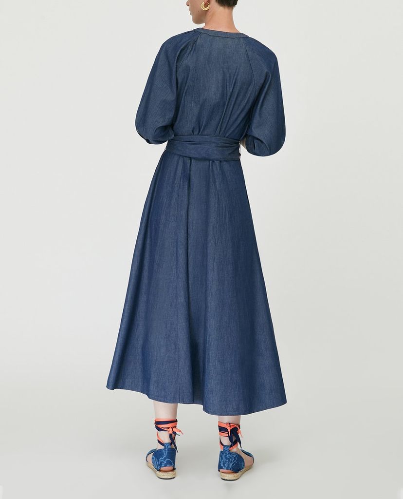 MAX&Co. - Đầm midi sơ mi Lightweight Denim