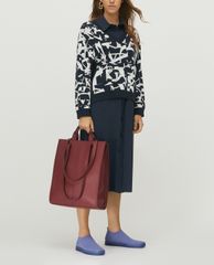 MAX&Co. - Áo len nữ cổ V phom rộng Jacquard Lettering