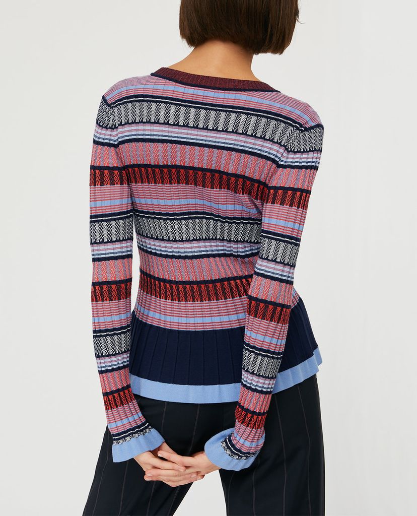 MAX&Co. - Áo len nữ tay dài cổ tròn Ribbed Jacquard