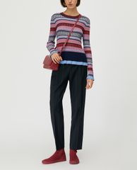 MAX&Co. - Áo len nữ tay dài cổ tròn Ribbed Jacquard