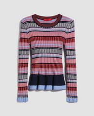 MAX&Co. - Áo len nữ tay dài cổ tròn Ribbed Jacquard