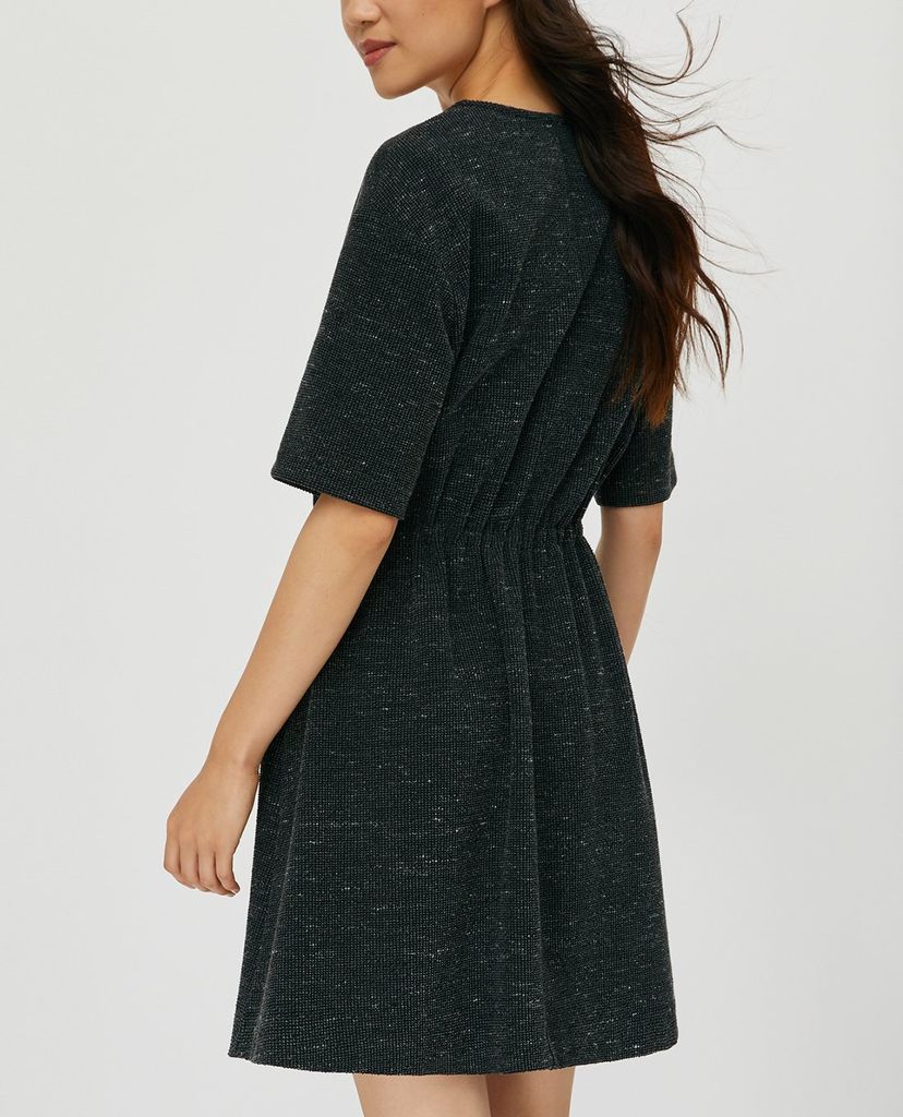 MAX&Co. - Đầm mini cổ V tay ngắn Tweed Knit