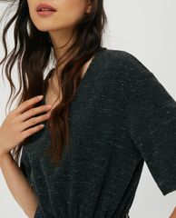 MAX&Co. - Đầm mini cổ V tay ngắn Tweed Knit