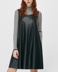 MAX&Co. - Đầm mini da cổ tròn sát nách Coated Jersey