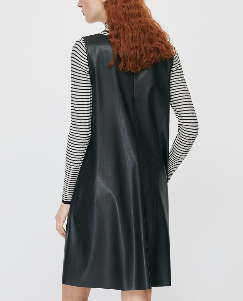 MAX&Co. - Đầm mini da cổ tròn sát nách Coated Jersey