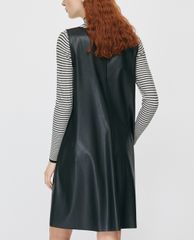MAX&Co. - Đầm mini da cổ tròn sát nách Coated Jersey