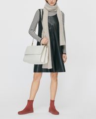 MAX&Co. - Đầm mini da cổ tròn sát nách Coated Jersey