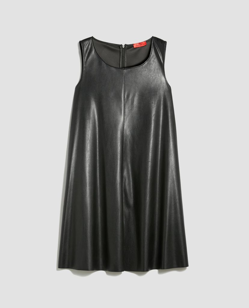 MAX&Co. - Đầm mini da cổ tròn sát nách Coated Jersey