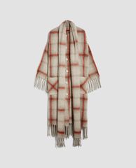 MAX&Co. - Áo măng tô nữ kẻ sọc Blanket With Fringe Trim
