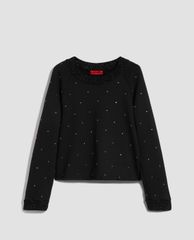 MAX&Co. - Áo sweater nữ tay dài cổ tròn Rhinestone Studs