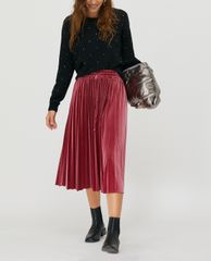 MAX&Co. - Áo sweater nữ tay dài cổ tròn Rhinestone Studs