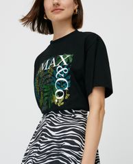 MAX&Co. - Áo thun nữ ngắn tay phối logo Micro Rhinestones