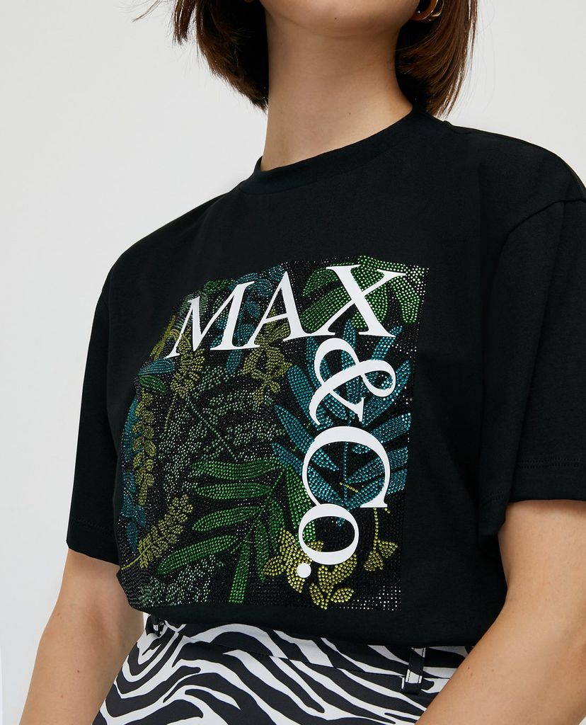 MAX&Co. - Áo thun nữ ngắn tay phối logo Micro Rhinestones