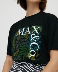 MAX&Co. - Áo thun nữ ngắn tay phối logo Micro Rhinestones