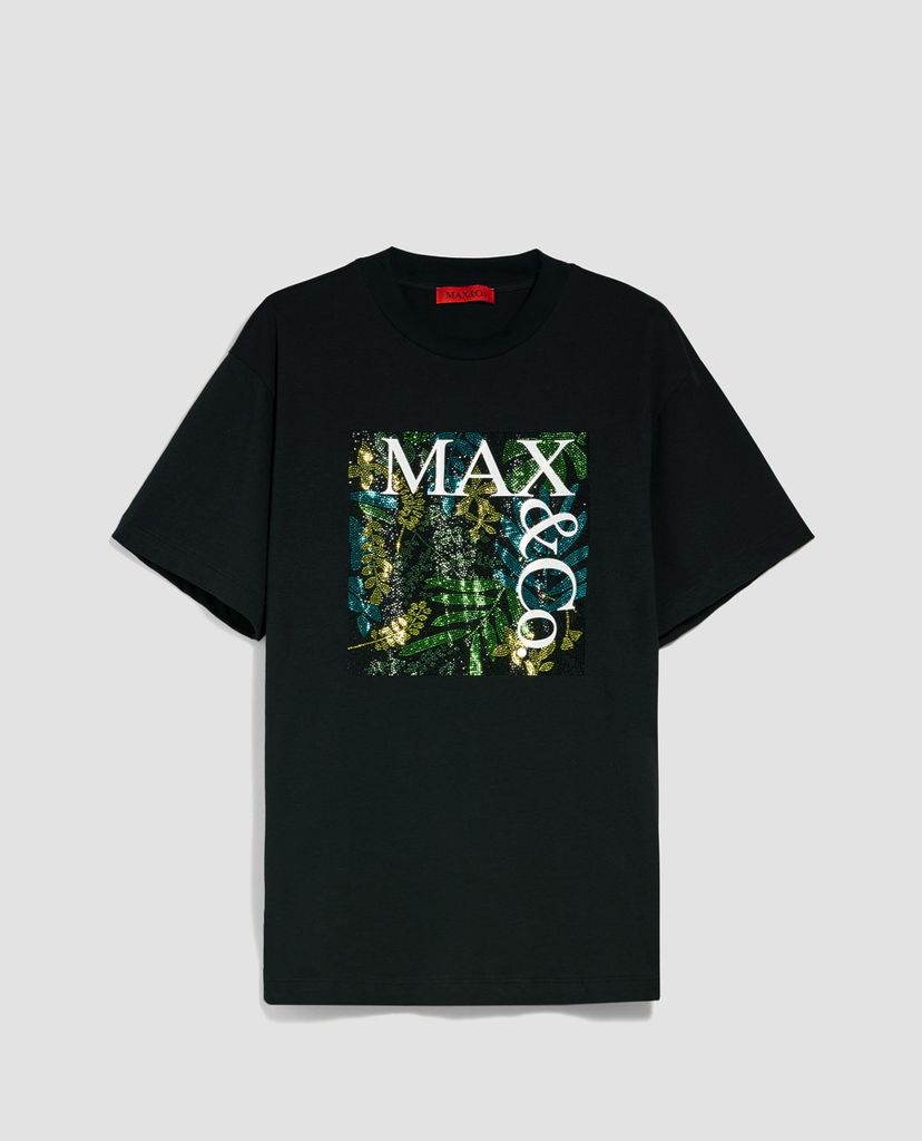 MAX&Co. - Áo thun nữ ngắn tay phối logo Micro Rhinestones