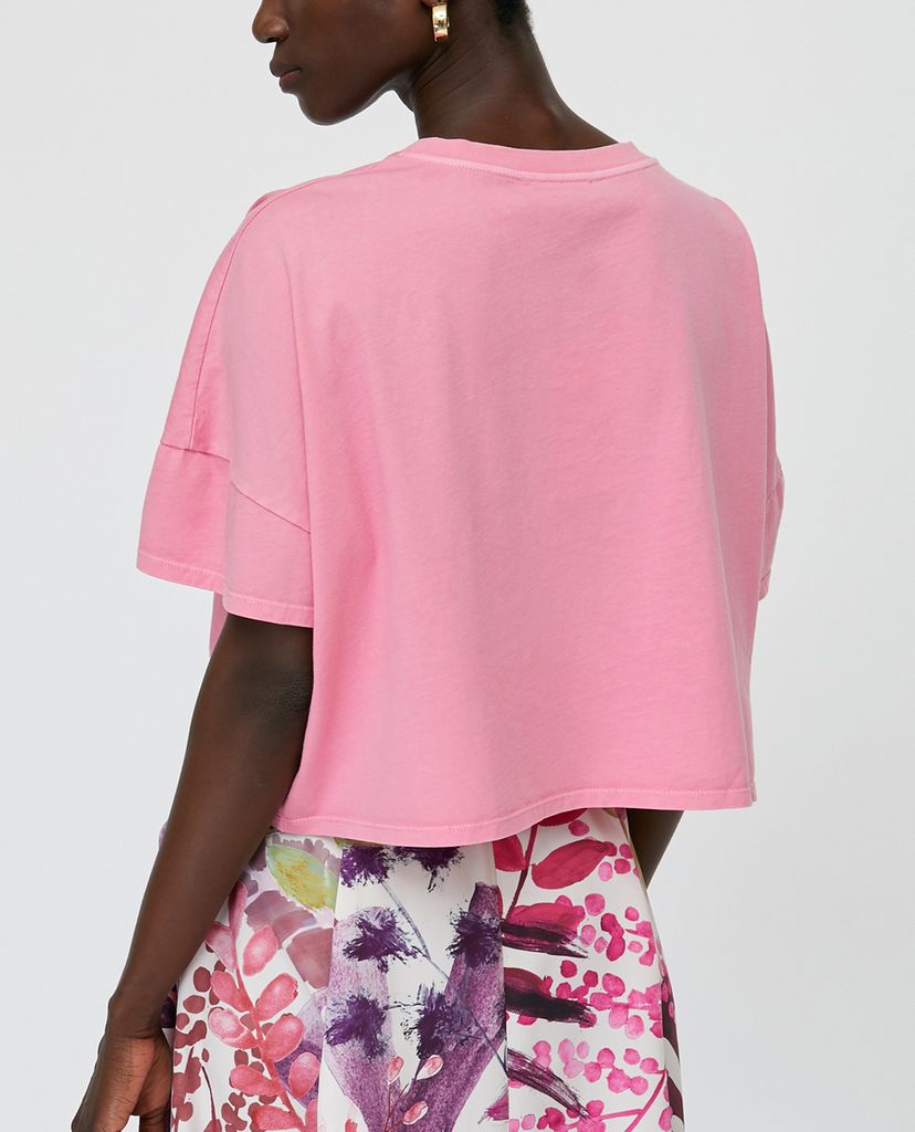 MAX&Co. - Áo thun nữ croptop cổ tròn ngắn tay Dot Appliqué