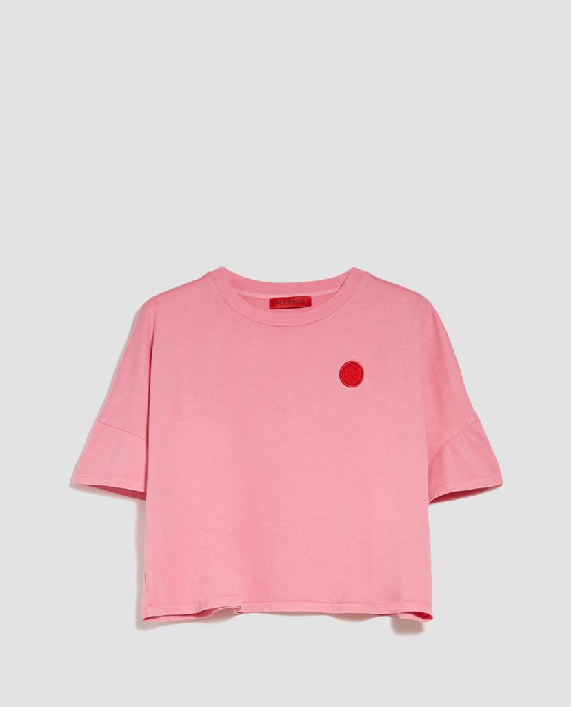 MAX&Co. - Áo thun nữ croptop cổ tròn ngắn tay Dot Appliqué