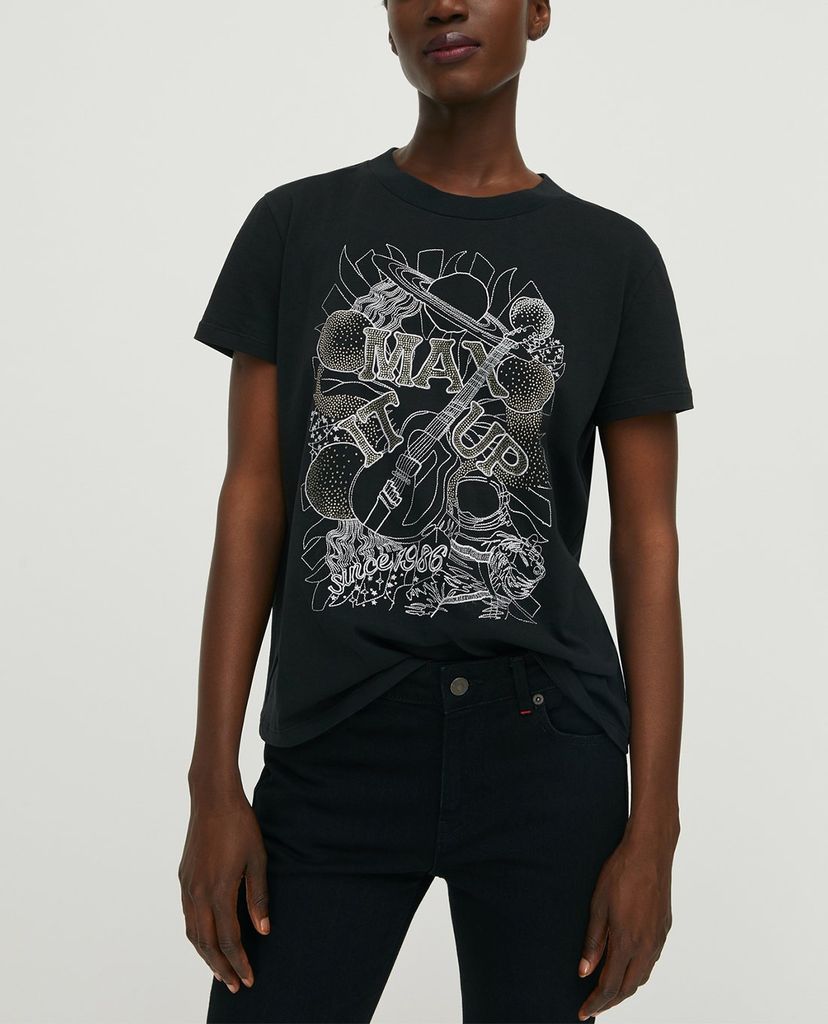 MAX&Co. - Áo thun nữ cổ tròn tay ngắn Cotton Printed