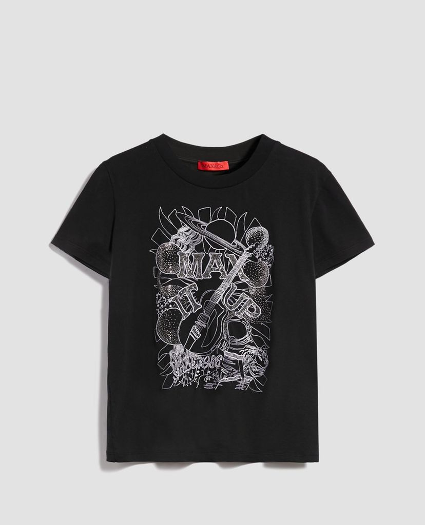 MAX&Co. - Áo thun nữ cổ tròn tay ngắn Cotton Printed