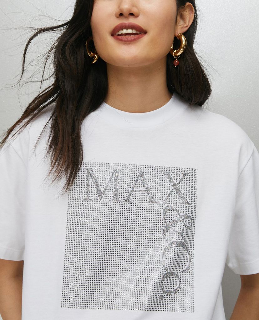 MAX&Co. - Áo thun nữ tay ngắn cổ tròn Rhinestones And Glitter
