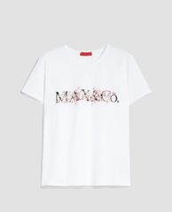 MAX&Co. - Áo thun nữ cổ tròn tay ngắn Floral Embroidered
