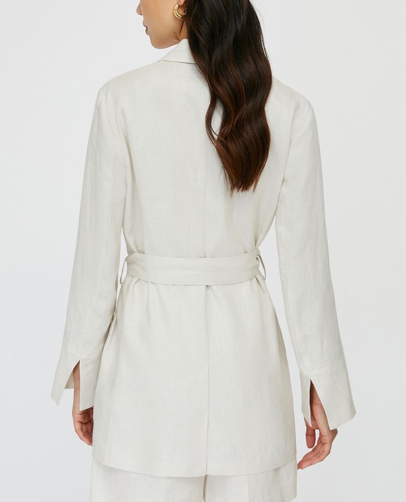 MAX&Co. - Áo blazer nữ tay dài phối thắt lưng Pure Linen