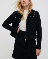 MAX&Co. - Áo khoác jeans nữ cổ gập phối nút kim loại