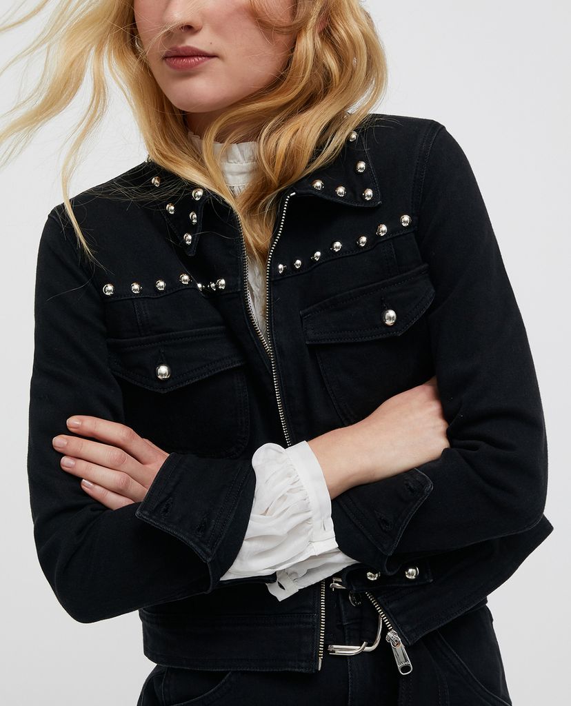 MAX&Co. - Áo khoác jeans nữ cổ gập phối nút kim loại