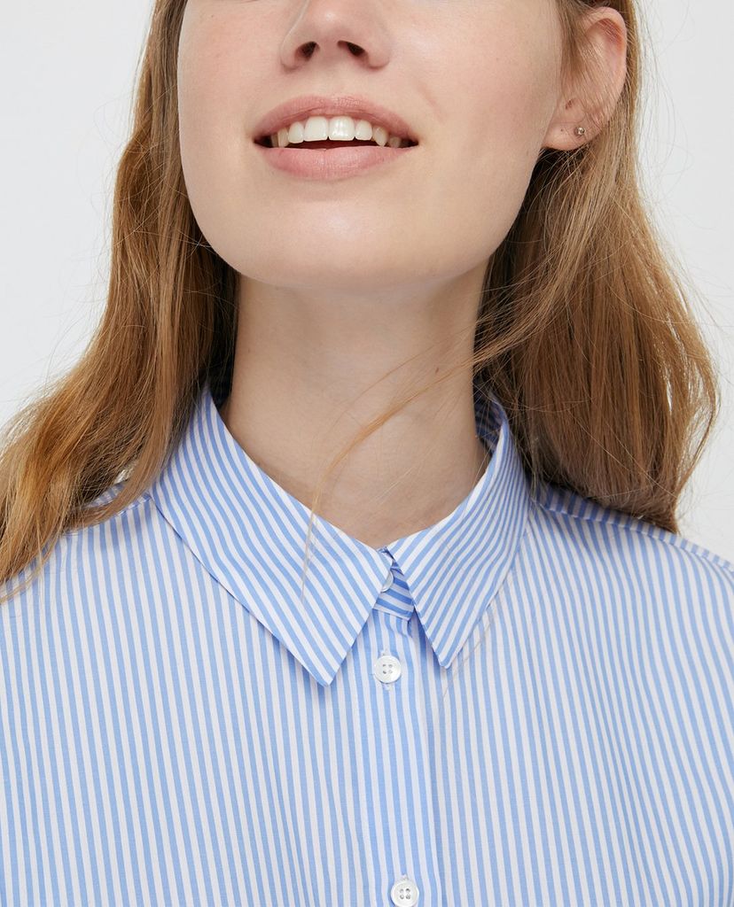 MAX&Co. - Áo sơ mi nữ tay dài kẻ sọc Cotton Poplin