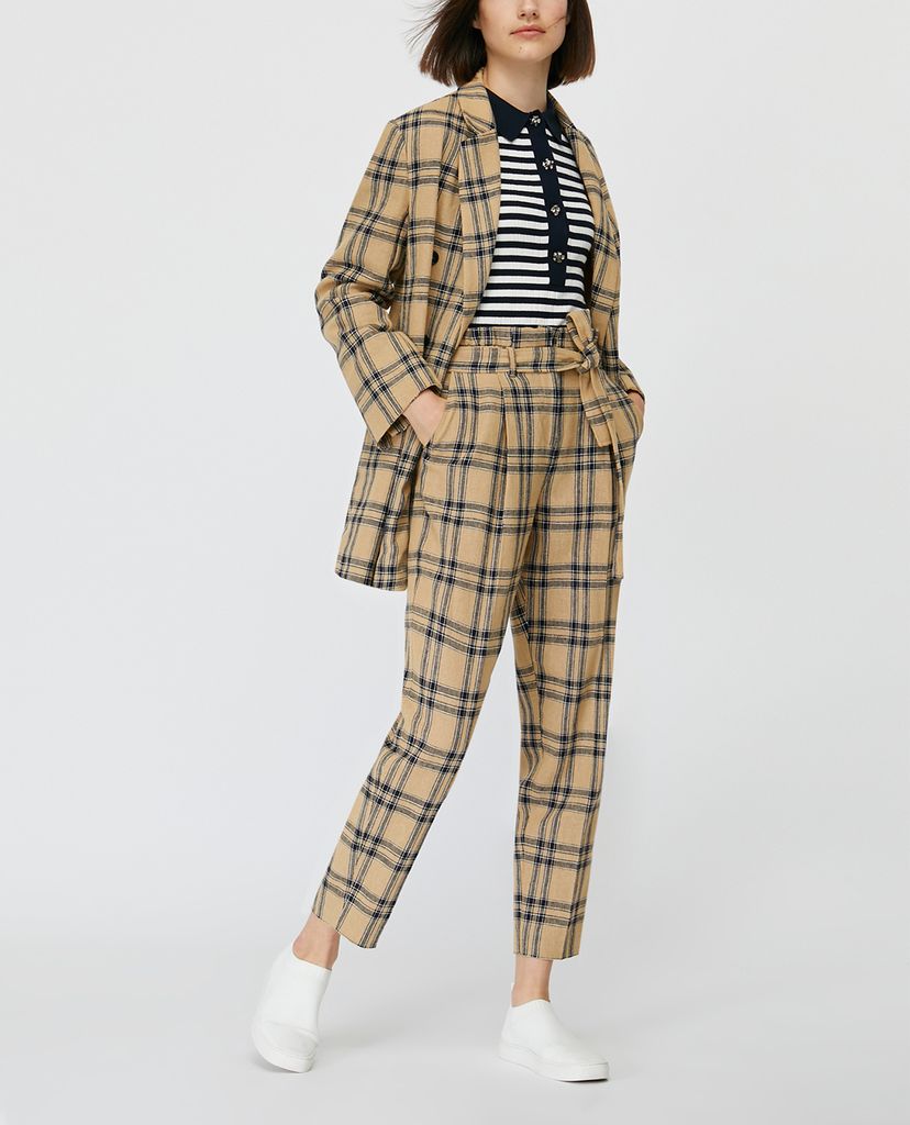 MAX&Co. - Quần kiểu nữ kẻ caro Linen And Cotton