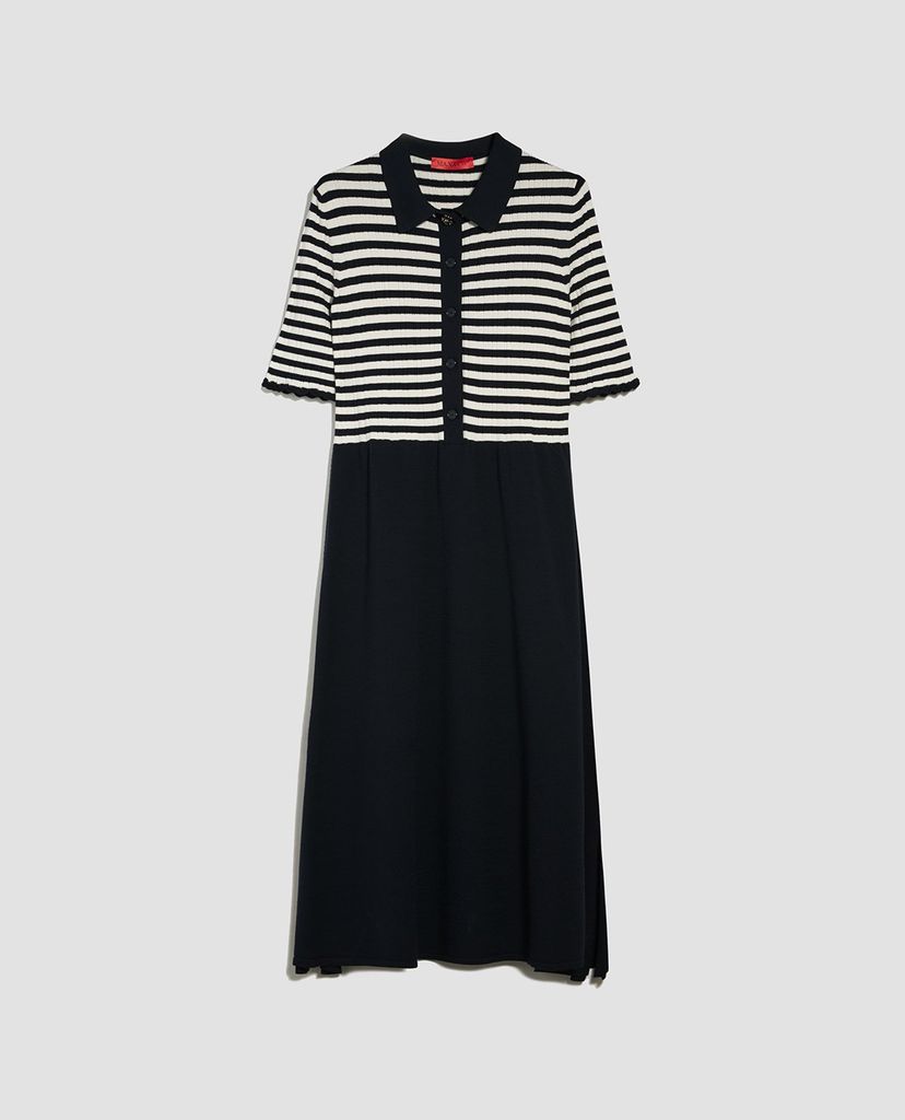 MAX&Co. - Đầm midi cổ bẻ ngắn tay Knitted