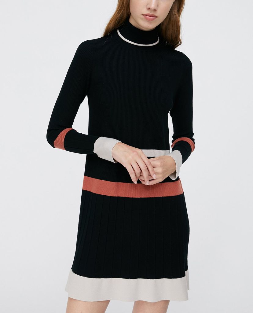 MAX&Co. - Đầm mini phom ôm cổ cao tay dài Ribbing