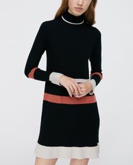 MAX&Co. - Đầm mini phom ôm cổ cao tay dài Ribbing