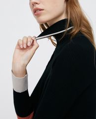 MAX&Co. - Đầm mini phom ôm cổ cao tay dài Ribbing