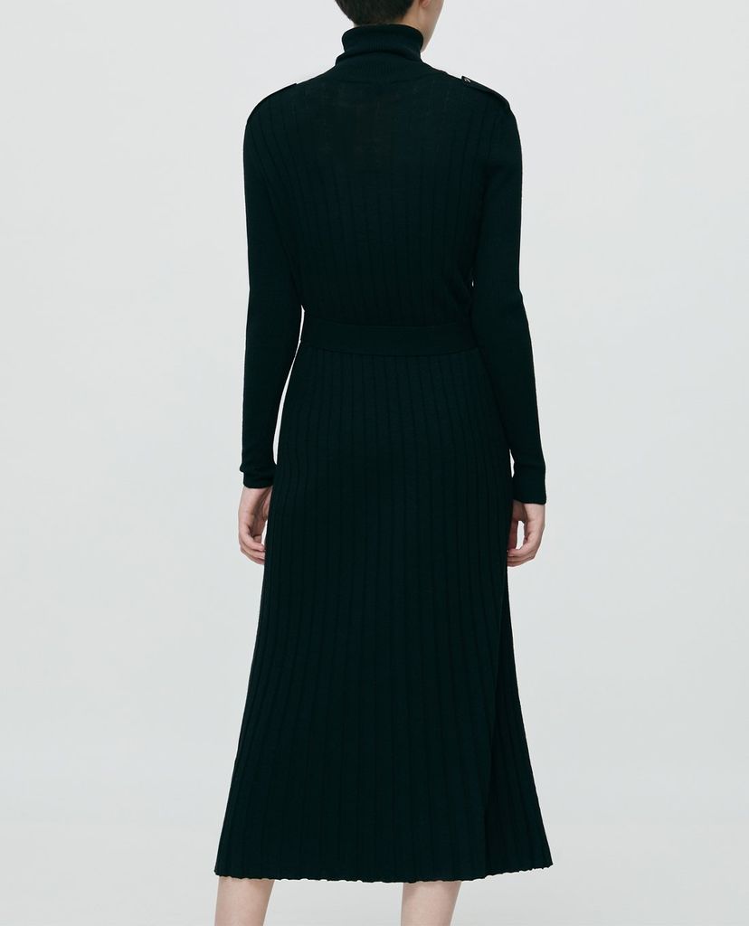 MAX&Co. - Đầm midi cổ cao tay dài Ribbed Knit