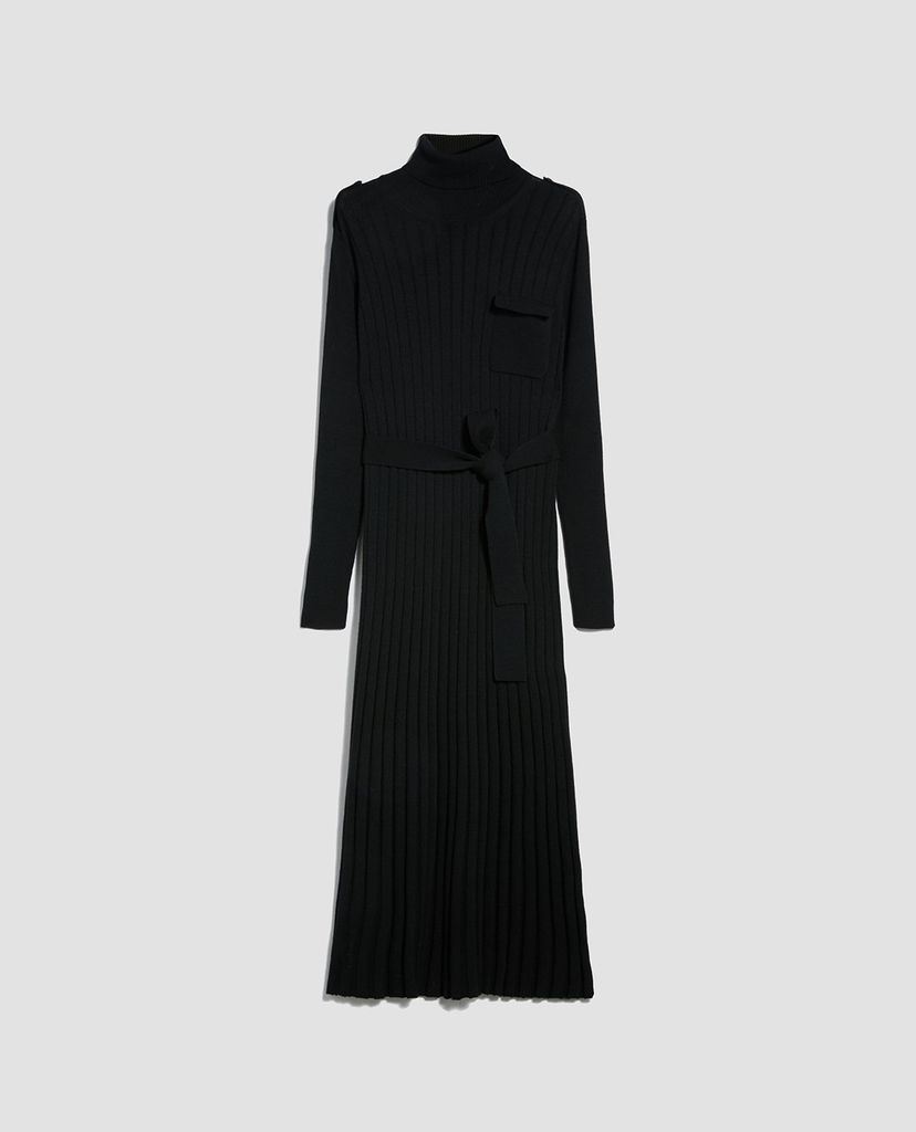 MAX&Co. - Đầm midi cổ cao tay dài Ribbed Knit