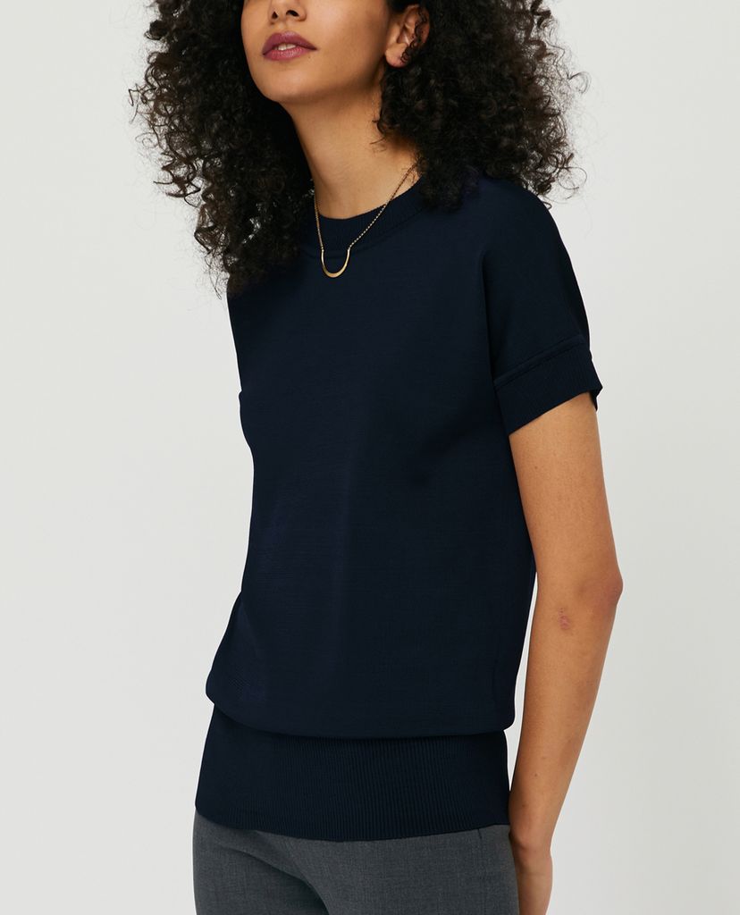 MAX&Co. - Áo sweater nữ tay ngắn cổ tròn Shiny Tricot