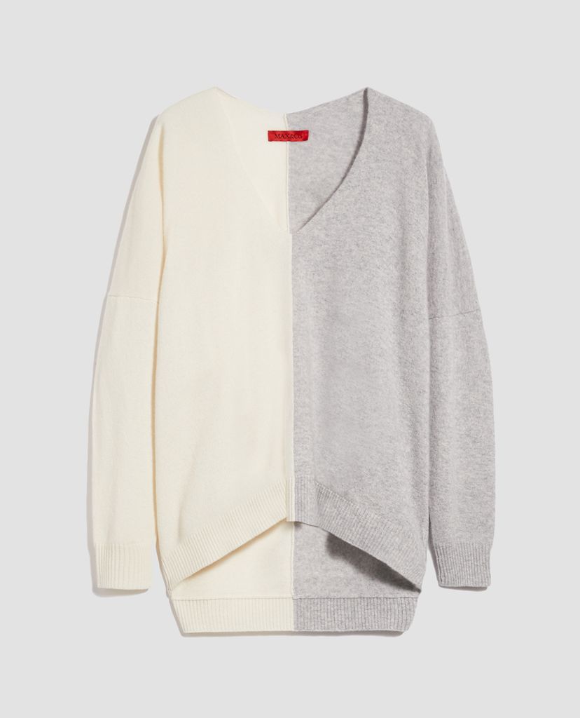 MAX&Co. - Áo sweater nữ tay dài cổ V Oversized Wool And Casmere